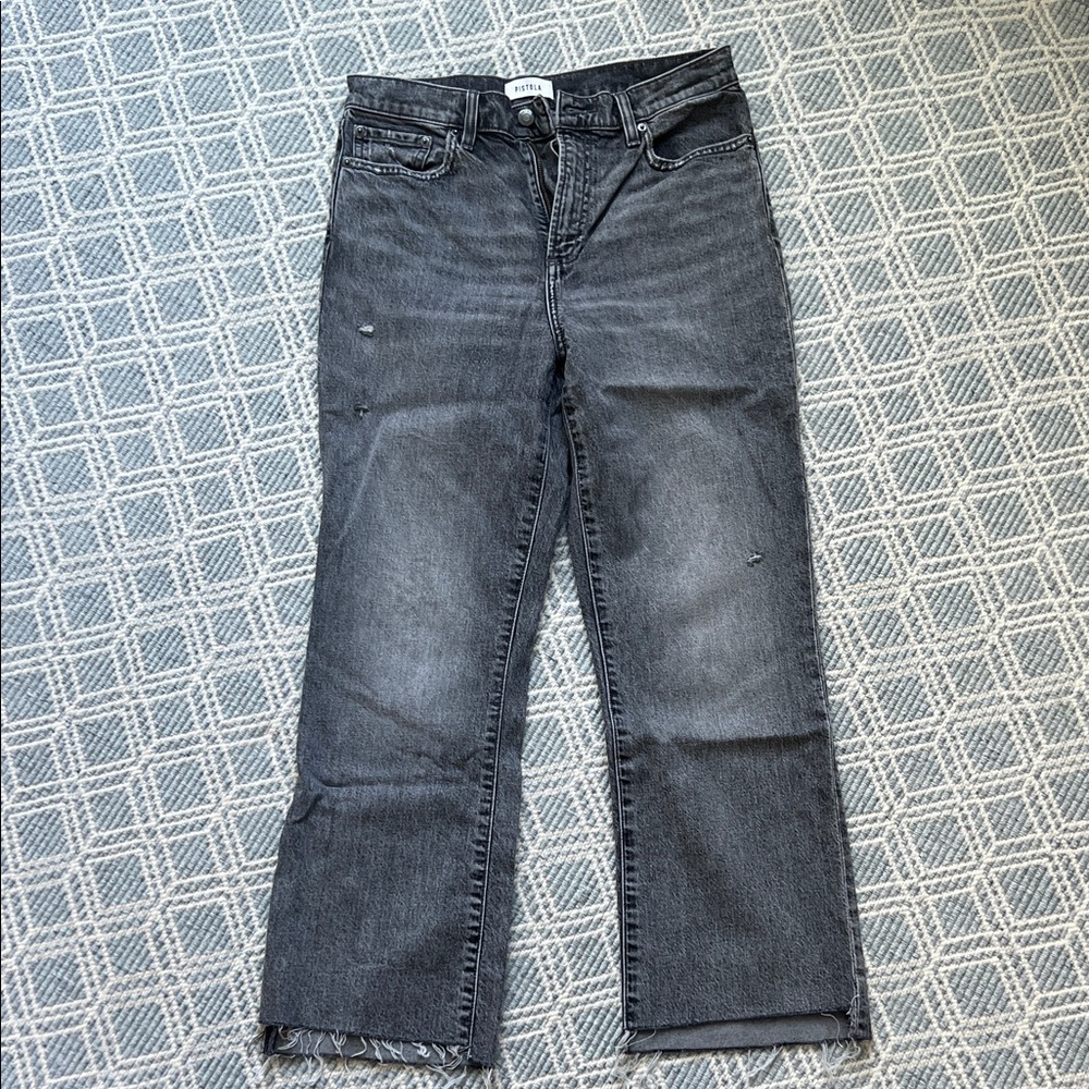 Pistola ALLY HIGH RISE VINTAGE ANKLE BOOT CUT JEANS in after hours vintage wash
